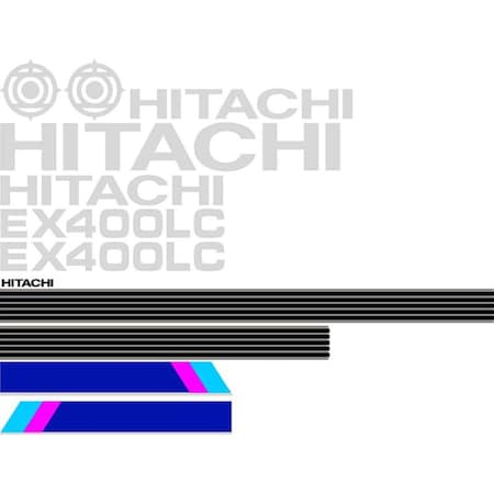 Aftermarket Hitachi EX400LC Excavator Decal Set HTEX400-1DECALSET